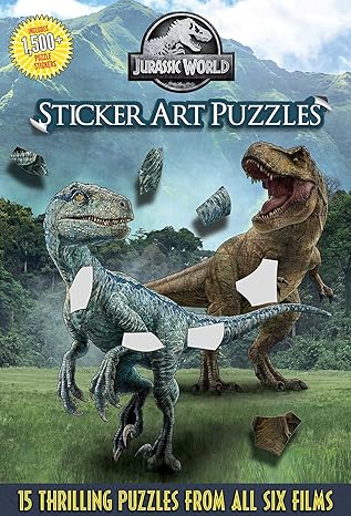 jurassic world sticker art puzzles 1st edition gina gold 1645179524, 978-1645179528