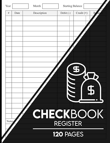 checkbook register checking account transaction register log book for small business and personal use 120