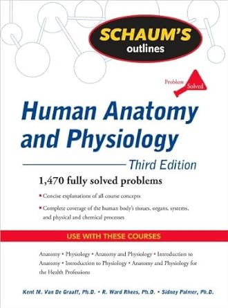 schaums outline of human anatomy and physiology 3rd edition by k van de graaff r rhees s palmer 3rd edition r