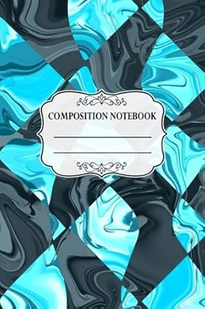 composition notebook crazy harlequin in cyan smoke writing painting college ruled school aesthetic 6x9 120