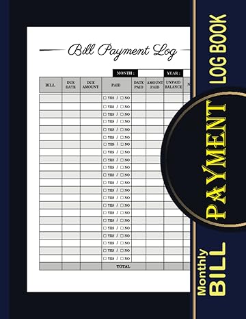 monthly bill payment log book monthly bill payments checklist organizer planner expense tracker bill