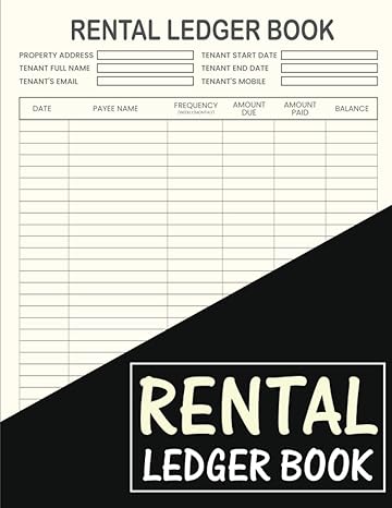 rental ledger book landlord rental property manager journal rental property investing keep track and record
