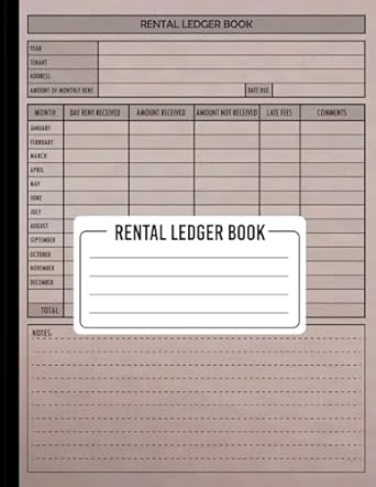 rental ledger book a simple journal to keep track and record rental income and expenses for landlords and