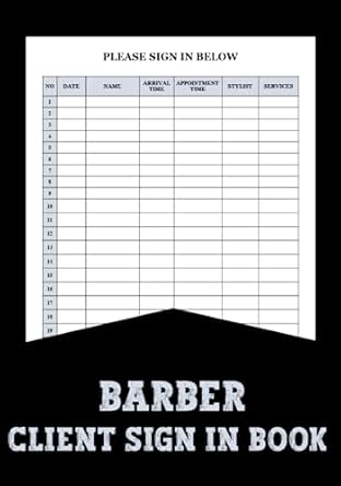 barber client sign in book this log book is perfect for any barber who wants to keep track of their clients