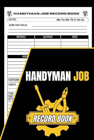 handyman job record book job details log book for self employed and small businesses track contracts client