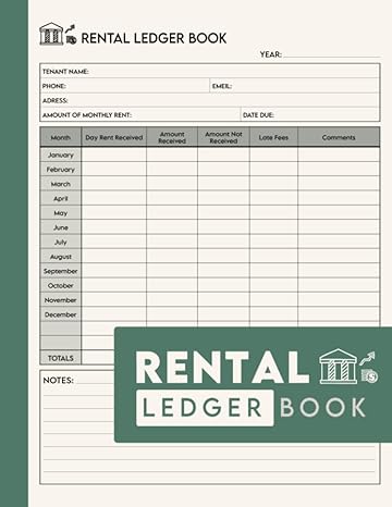 rental ledger book a simple rental income and expenses tracker organizer log book keep track and record of