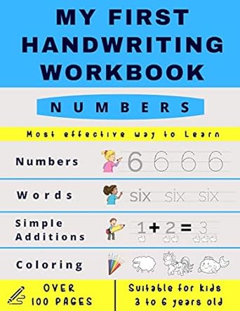 my first handwriting workbrook numbers preschool kindergarten pre k writing paper with lines suitable for
