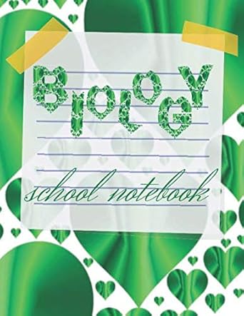 biology notebook lined school subject notebook for primary secondary and higher education students green