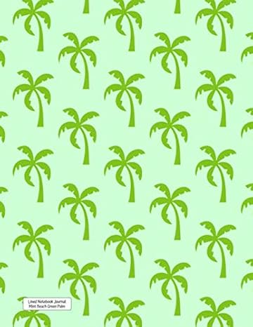 lined notebook journal mint beach green palms wide ruled composition notebook for writer student teacher