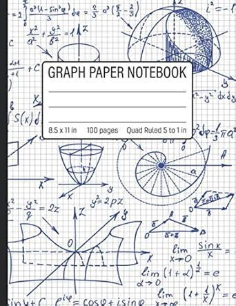 graph paper notebook quad ruled 5x5 composition notebook / 100 pages / 5 squares per inch grid paper /