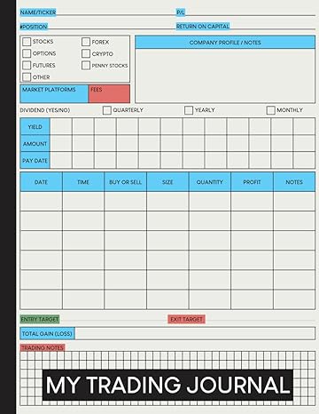 my trading journal morning checklist logbook and notes for stock market options forex crypto and day traders