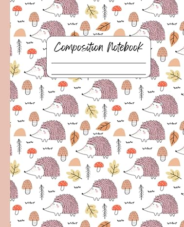 hedgehog composition notebook wide ruled cute lined journal book back to school supplies gift for girls boys