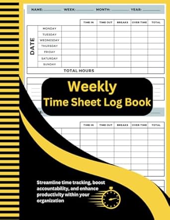 weekly time sheet log book timesheet log book for employees employers managers hr professionals freelancers