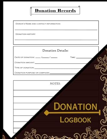donation log book non profit organization/charity record keeping journal 1st edition aoj publishing b0c2s27c84