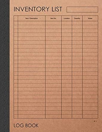 inventory list log book 120 pages 8 5 x 11 inches brown craft paper style cover simple inventory log book for
