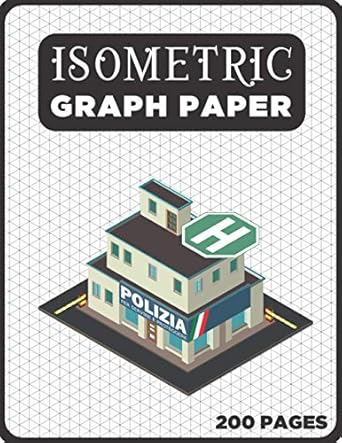 isometric graph paper pad notebook 1/4 inch orthographic paper for drafting 200 page equilateral triangle