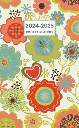 pocket planner 2024 2025 for purse 2 year monthly calendar small size with motivational quotes and lined