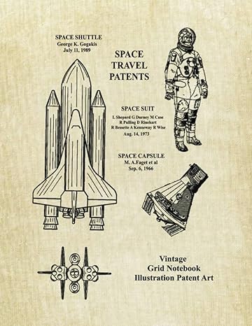 astronautical engineering notebook grid paper vintage space themed patents for students and engineers 1st