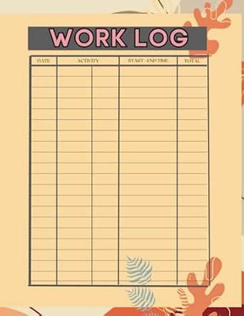 work log a log book or records relating to work or activities over a period of time that includes details