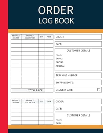 order log book simple daily order log book for small business or personal customer order tracker journal