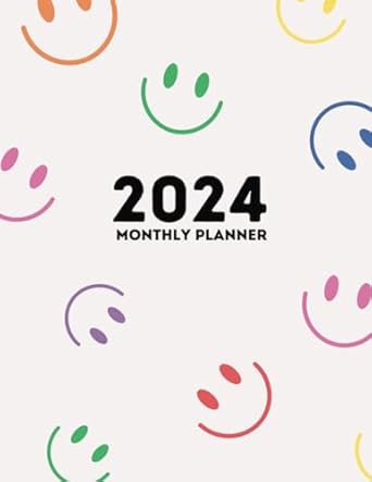 2024 monthly planner one year calendar schedule organizer from january to december emoji pattern 1st edition