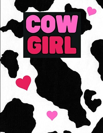 cowgirl cowhide print notebook cute notebook for cow lovers classic bovine pattern w/ pink hearts for writing