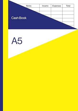 cash book a5 accounting ledger for self employed / sole trader / small business yellow and blue cover 1st
