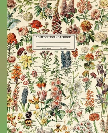 composition notebook college ruled 7 5 x 9 25 120 pages college ruled aesthetic flowers notebook beautiful