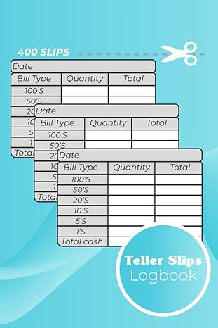 teller slips logbook are perfect to use when you withdraw cash from your bank up to 400 slips cash