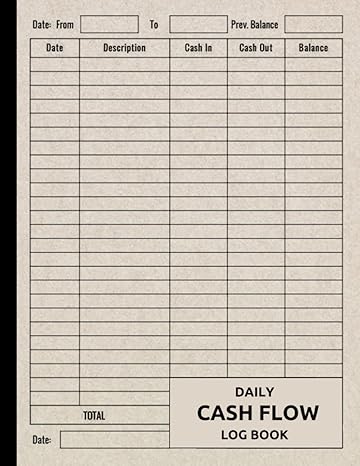 daily cash flow log book ledger logbook financial record journal petty cash notebook for small business and