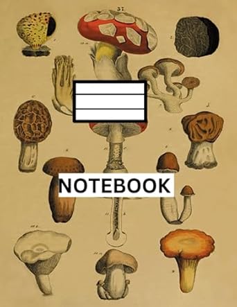 science composition notebook aesthetic notebook brown colored vintage mushroom composition notebook wide rule