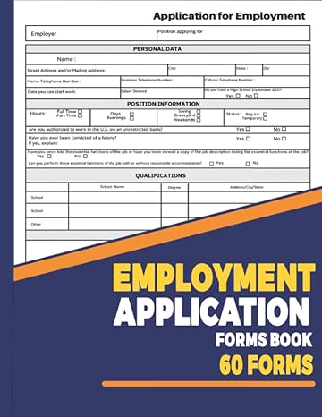 application for employment forms book employment application forms job and work employee application form 1st