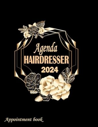 agenda hairdresser appointment book 2024 planner for 1 year / 4 columns time scheduling notebook daily and