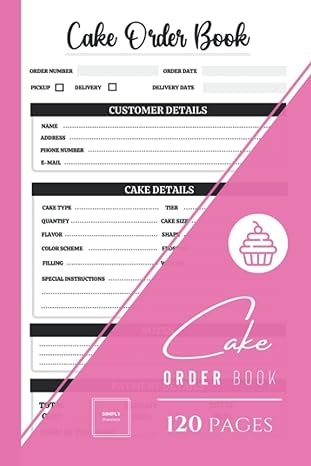 cake order book for small business a5 daily sales log purchase record journal customer order forms tracker