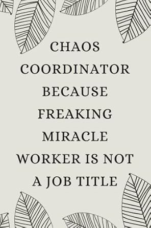 chaos coordinator because freaking miracle worker is not a job title sarcastic notebook sarcastic office