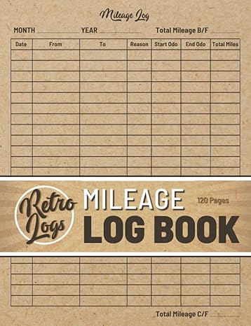 mileage log book a nostalgic retro inspired vehicle mileage log book to record miles traveled for tax