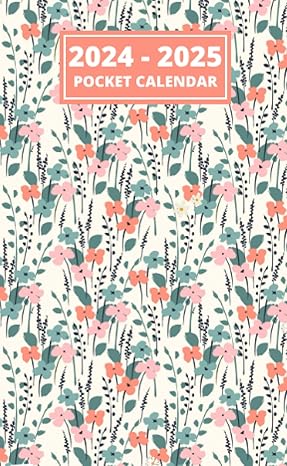 2024 2025 pocket calendar compact and portable two year monthly planner with holidays floral cover 1st