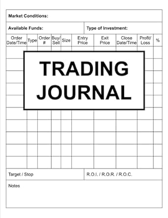 trading journal stocks forex options futures log book investment tracker with your rules goals and strategy