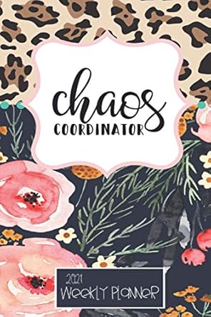 2021 monthly/ weekly planner chaos coordinator leopard navy floral monthly weekly pocket planner/ doodle