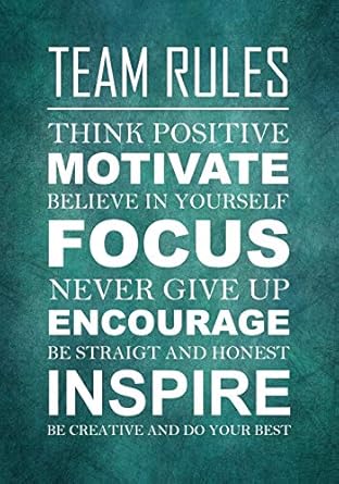 team rules think positive motivate focus encourage inspire team motivational gifts for employees office staff