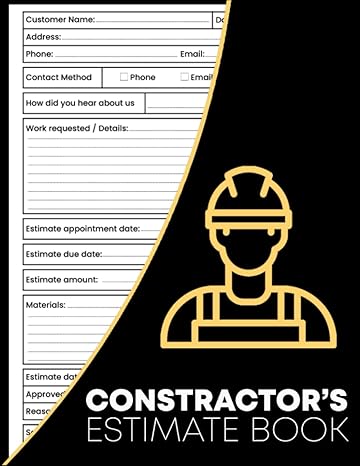 estimate book contractor complete job estimate quote record book with client details and work order for small