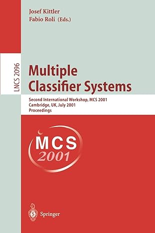 multiple classifier systems second international workshop mcs 2001 cambridge uk july 2 4 2001 proceedings