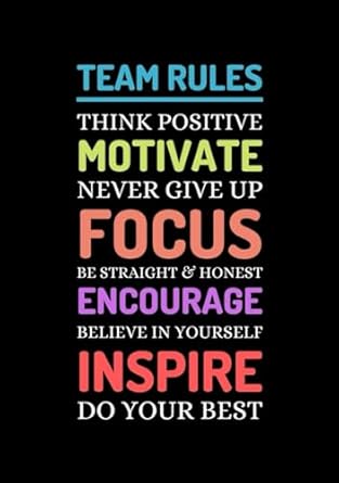 team rules professional office note book lined notebook journal with motivational quote on the top of each