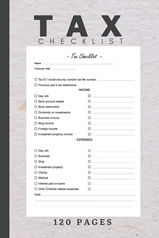 tax checklist notebook simple tax preparation guided journal including income and expanses list for small
