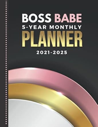 boss babe 5 year monthly planner 2021 2025 / dated 8 5x11 calendar book with whole month on two pages /