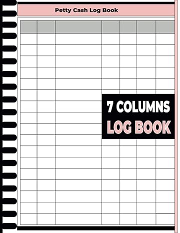 7 columns petty cash log book large simple petty cash log book for small business bookkeeping and personal