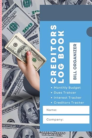 creditors log book for small businesses debt tracker monthly budget interest tracker monthly dues log book to