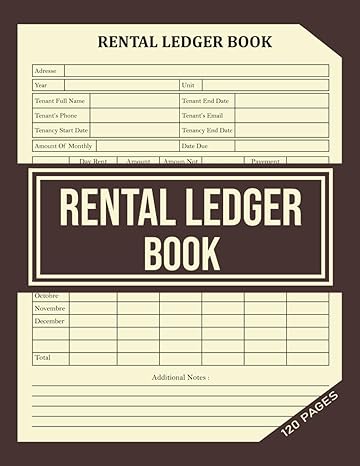 rental ledger book a comprehensive guide to rent receipts property journals and financial ledger for