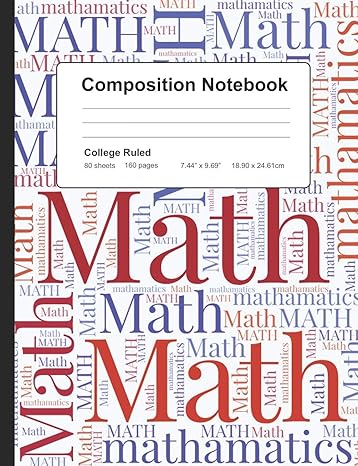 composition notebook college ruled back to school one subject math exercise book for taking notes 7 44 x 9 69