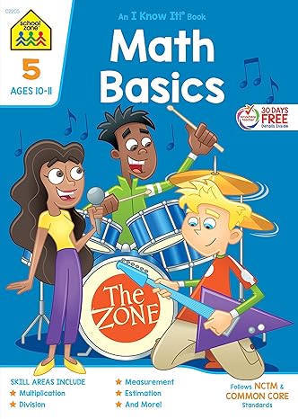 school zone math basics 5 workbook 64 pages ages 10 to 11 5th grade division order of operations
